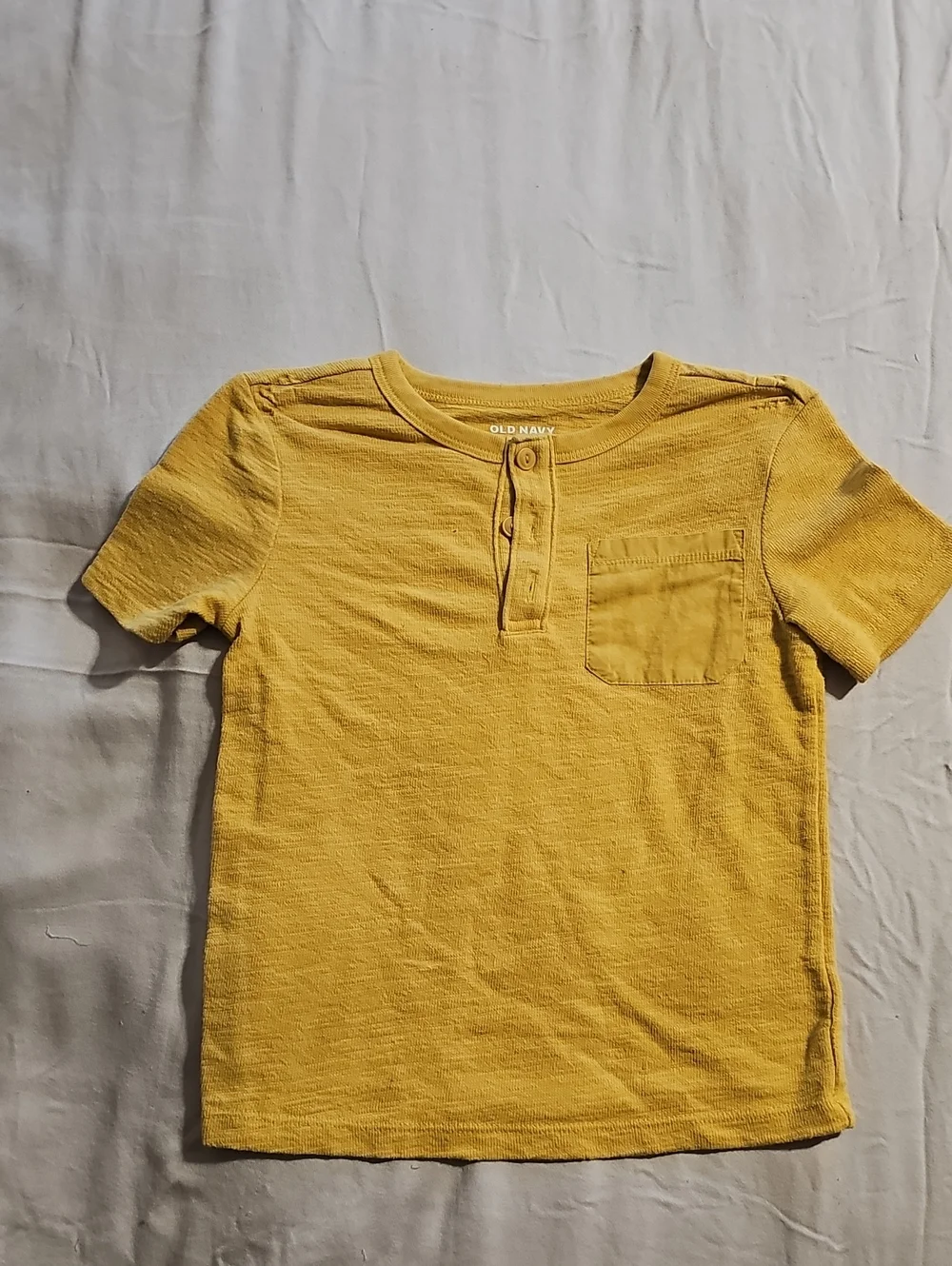 Old Navy Kids Yellow Henley Pocket Tee